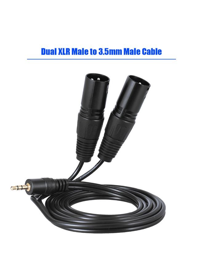 Generic Dual XLR Male To 3.5mm Male Cable Cord  - Image 5