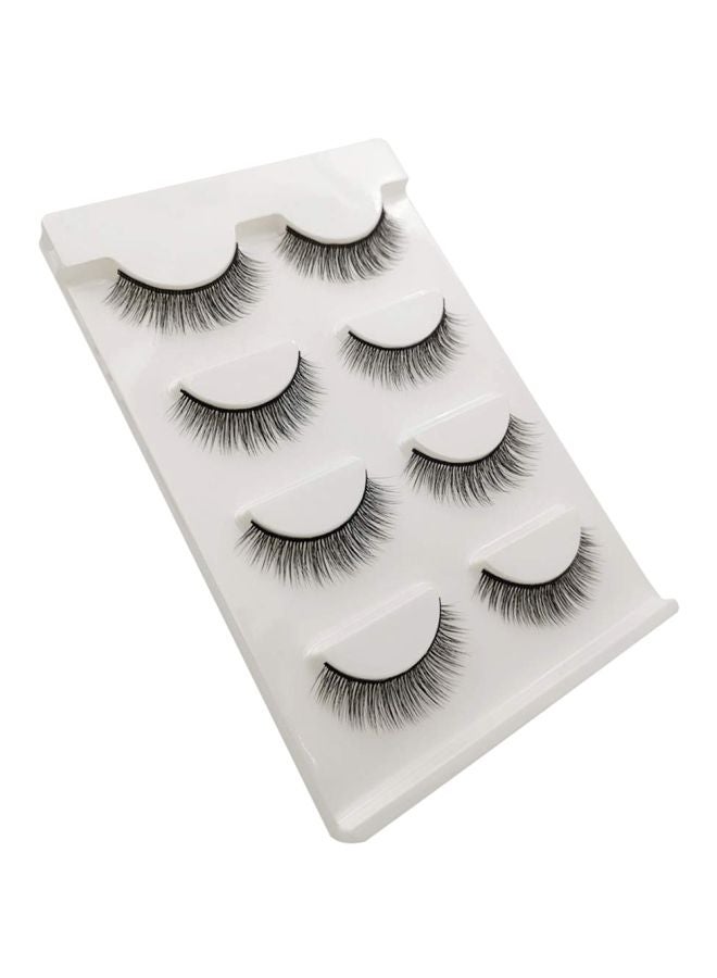 آنسيلف طقم رموش مستعارة ثلاثية الأبعاد مكون من 4 أزواج أسود - Image 1