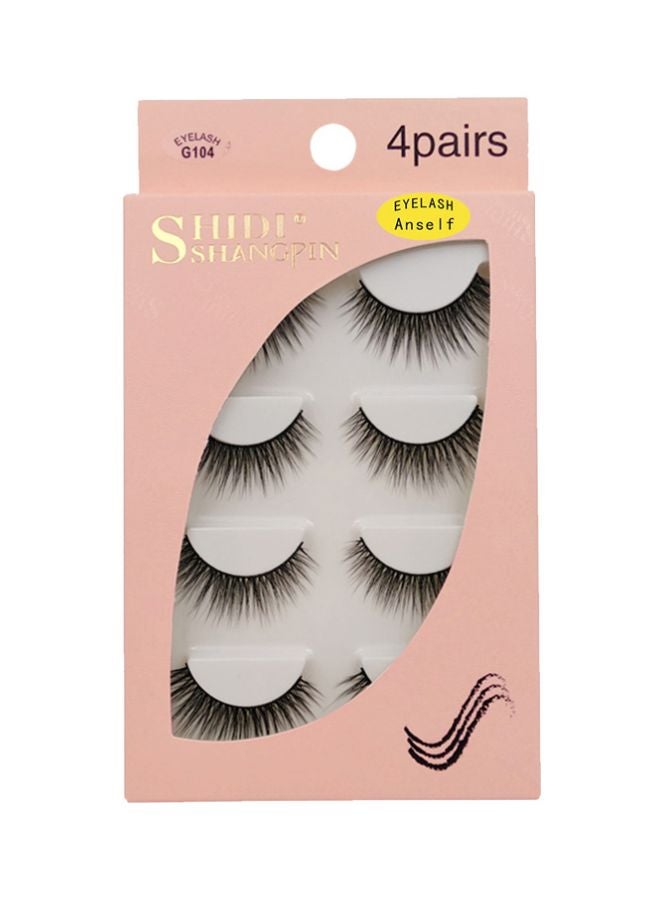 آنسيلف طقم رموش مستعارة ثلاثية الأبعاد مكون من 4 أزواج أسود - Image 2