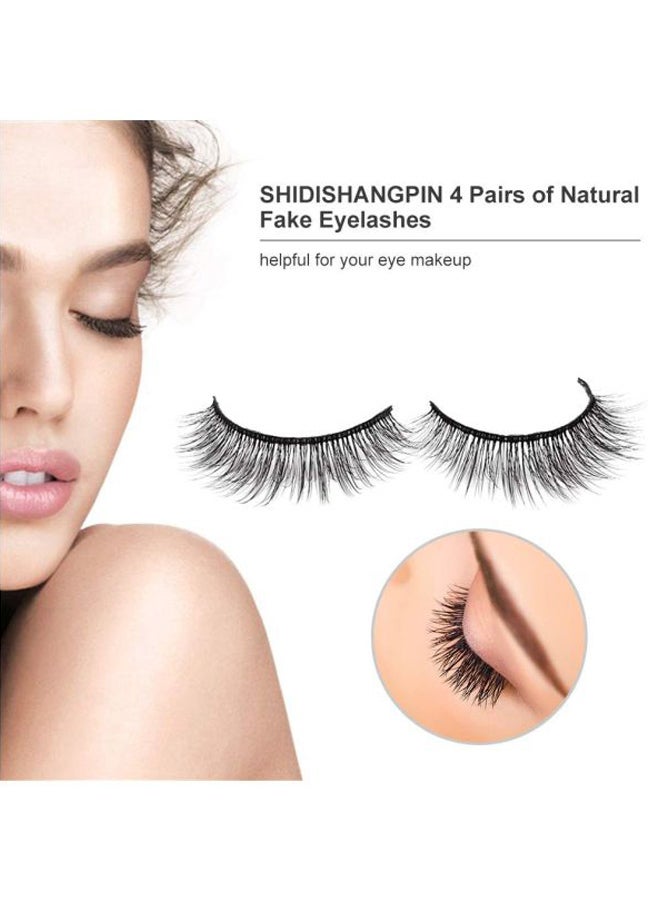 آنسيلف طقم رموش مستعارة ثلاثية الأبعاد مكون من 4 أزواج أسود - Image 4