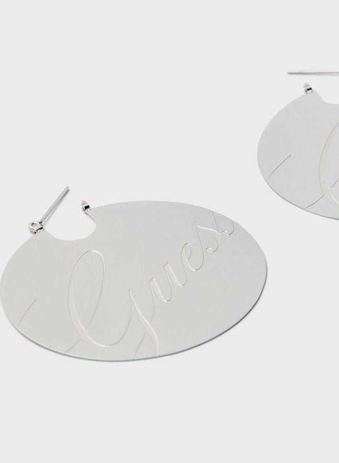 GUESS - Metal Full And Round Hoop Earrings - Image 1