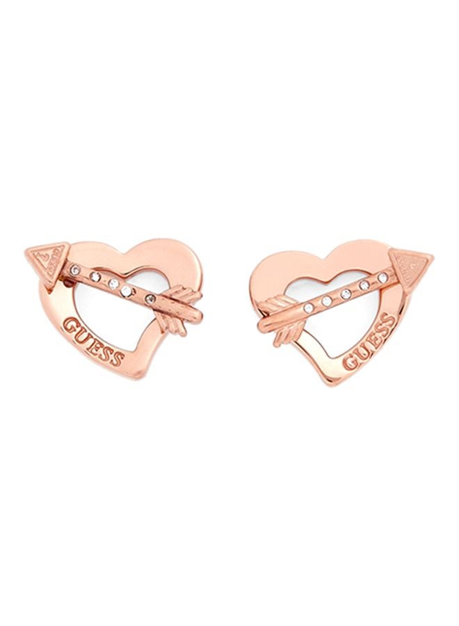GUESS - Heart And Arrow Stud Earrings - Image 1