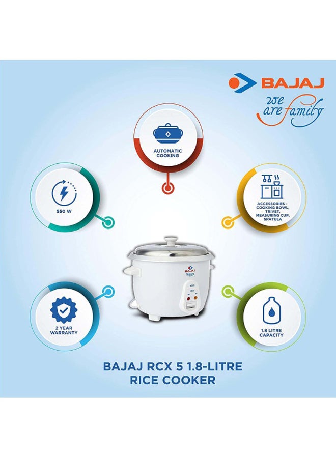 Bajaj - Majesty Rice Cooker 1.8 L 700.0 W RCX5 White - Image 1