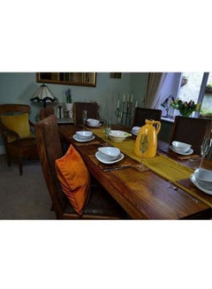 REGAL IN HOUSE 3-Piece Matt Velvet Bed Runner With Cushion Cover Set polyester Ochre Yellow  - Image 4
