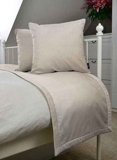 3-Piece Matt Bed Runner And Cushion Cover Set Polyester Champagne Gold