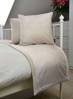 REGAL IN HOUSE 3-Piece Matt Velvet Bed Runner With Cushion Cover Set Polyester Champagne Gold 