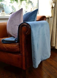 REGAL IN HOUSE 3-Piece Matt Velvet Bed Runner With Cushion Cover Set Polyester Petrol Blue  - Image 2
