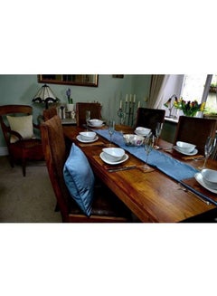 REGAL IN HOUSE 3-Piece Matt Velvet Bed Runner With Cushion Cover Set Polyester Petrol Blue  - Image 4