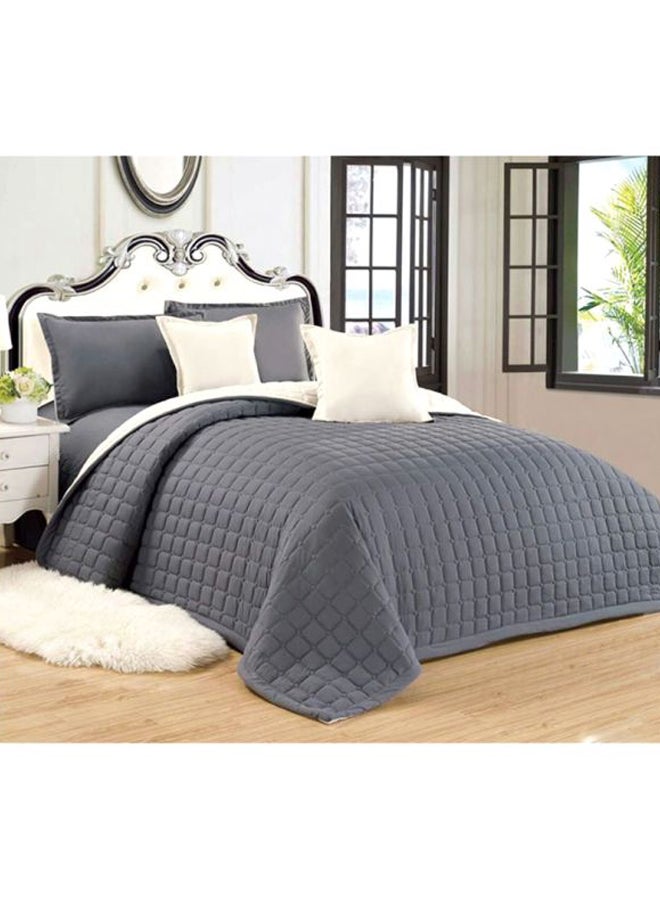 مون طقم لحاف مضغوط مكون من 4 قطع microfiber رمادي Twin/Single