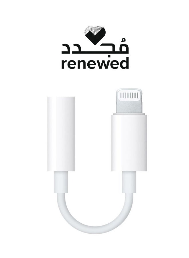 Apple Renewed - Lightning To 3.5mm Headphone Jack Adapter White - Image 1