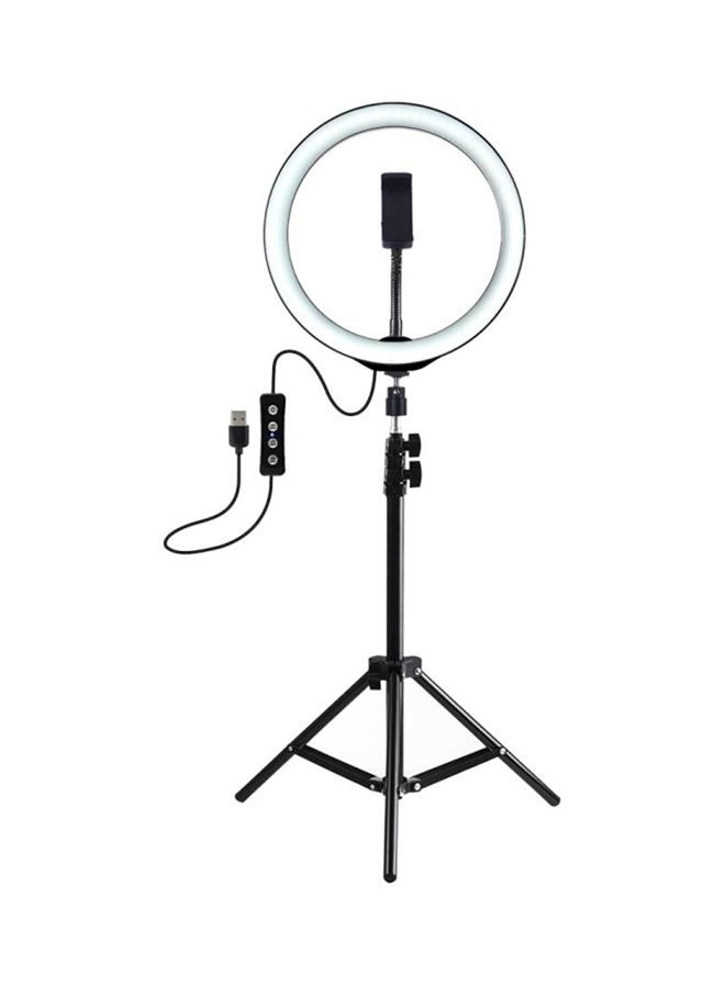 Generic - 10 Inch Ring Light Tripod Mount Live Broadcast Dual Phone Bracket Multicolour - Image 1