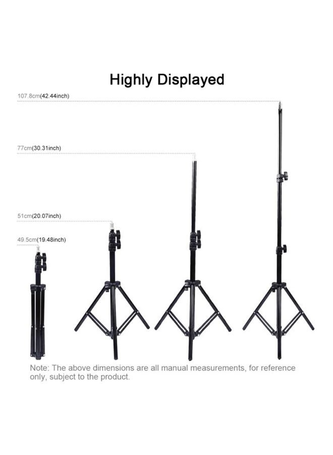Generic - 10 Inch Ring Light Tripod Mount Live Broadcast Dual Phone Bracket Multicolour - Image 1