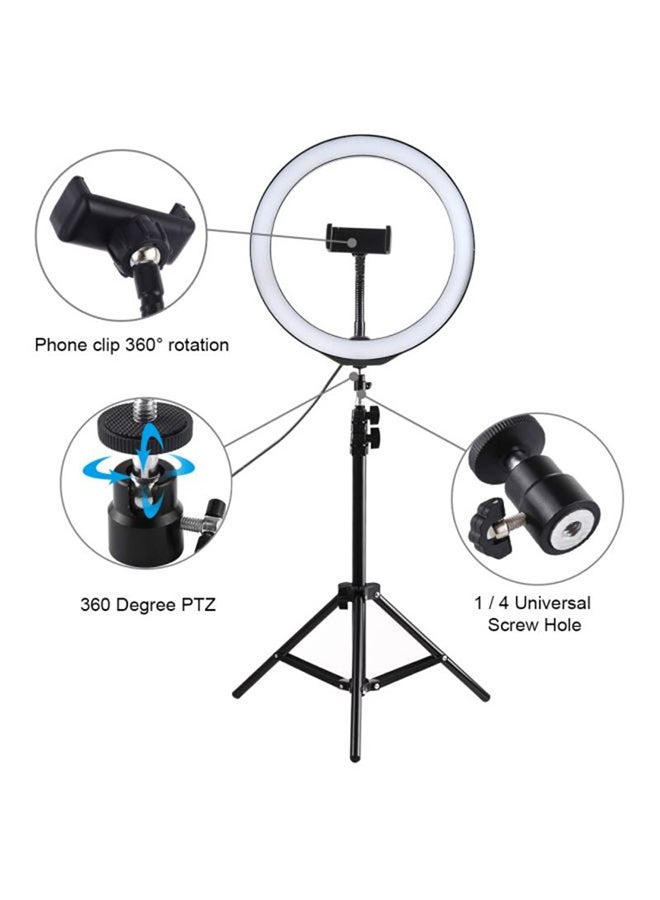 Generic - 10 Inch Ring Light Tripod Mount Live Broadcast Dual Phone Bracket Multicolour - Image 1
