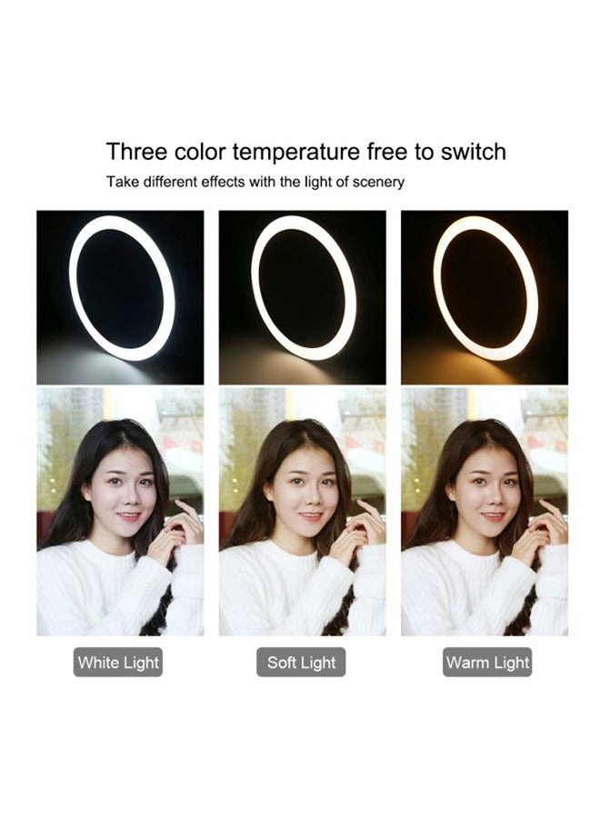 Generic - 10 Inch Ring Light Tripod Mount Live Broadcast Dual Phone Bracket Multicolour - Image 1
