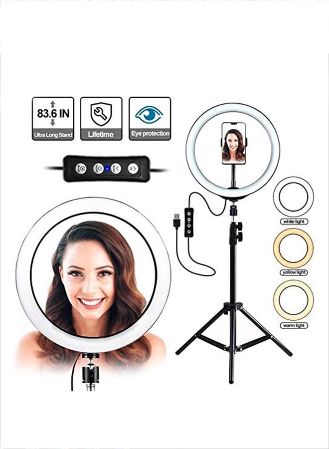 Dimmable Photography LED Selfie Ring Light Black - Image 1