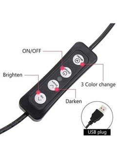 ماركة غير محددة حلقة إضاءة LED قابلة للتعتيم للتصوير السيلفي أسود  - Image 4