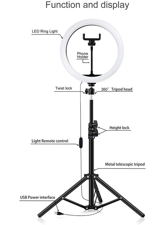 Dimmable Photography LED Selfie Ring Light Black - Image 5