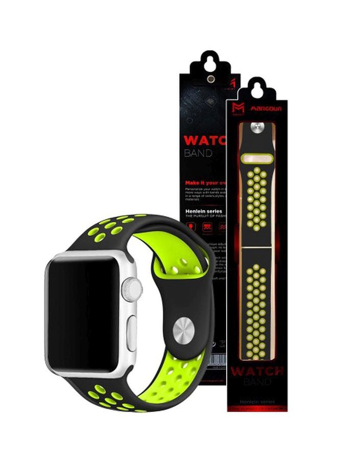 MARGOUN - Henlein Replacement Band For Apple Watch Series 38/40mm Black/Green - Image 1