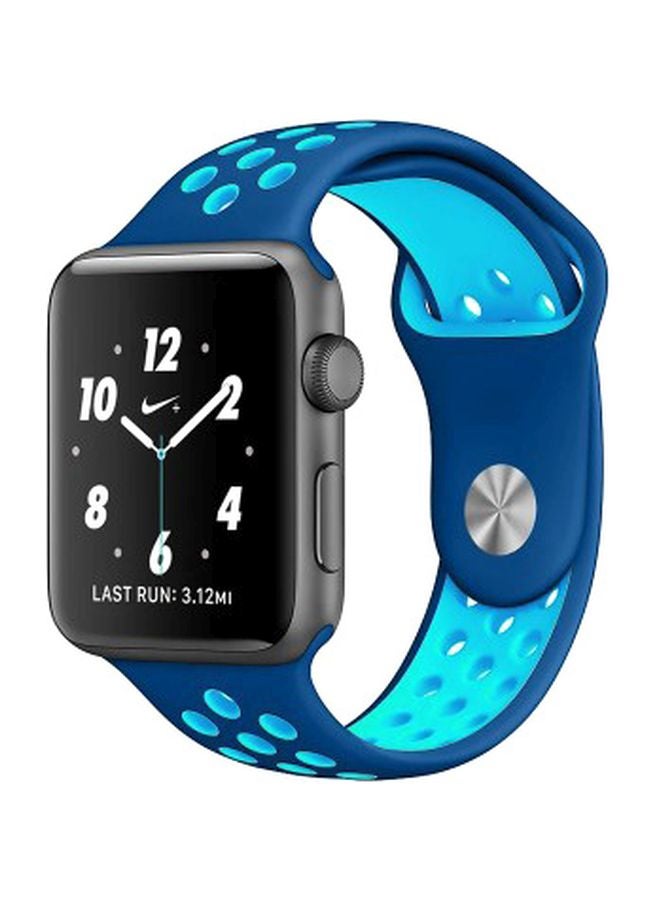 MARGOUN - Apple Watch 42mm/44mm/45mm Nike Design Silicone Band Blue - Image 1