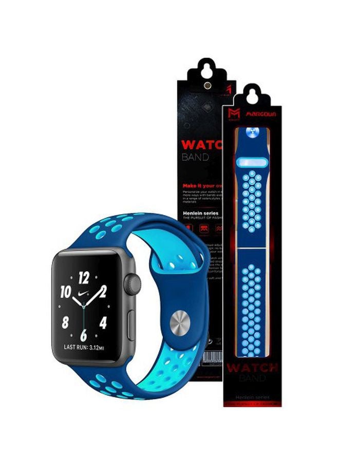 MARGOUN - Apple Watch 42mm/44mm/45mm Nike Design Silicone Band Blue - Image 1
