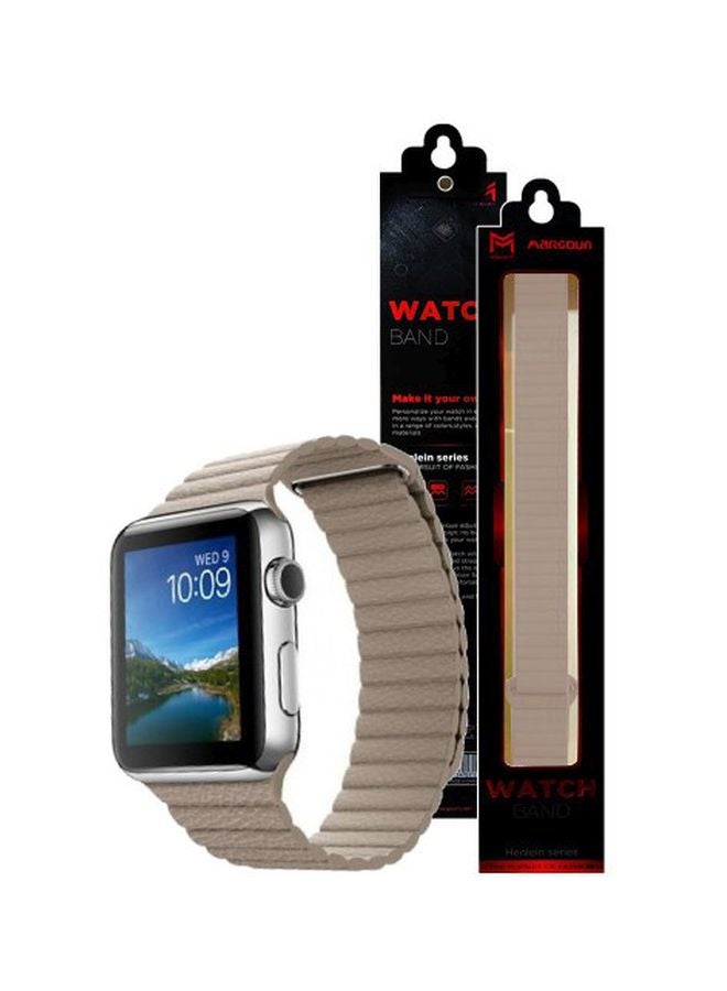 MARGOUN - Henlein Series Replacement Band For Apple Watch Beige - Image 1