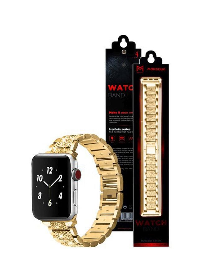 MARGOUN Henlein Series Replacement Band For Apple Watch 42/44mm Gold - Image 2