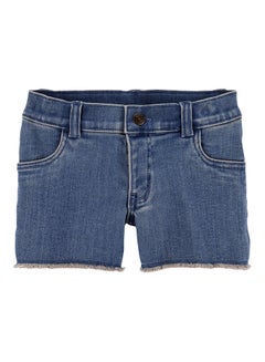 Solid Pattern Shorts Denim - v1594904481/N38709651V_1