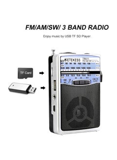 Retekess Portable FM Radio TR611 Black/Blue/Silver  - Image 3