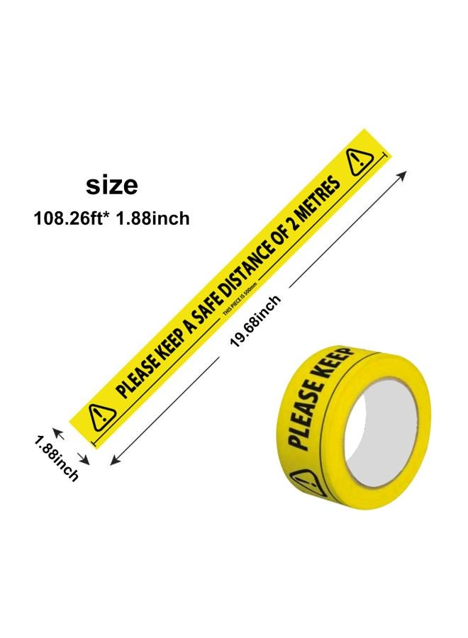 Social Distancing Tape Roll Stickers Yellow/Black - Image 3
