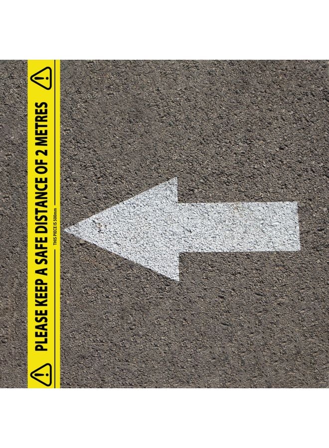 Social Distancing Tape Roll Stickers Yellow/Black - Image 5