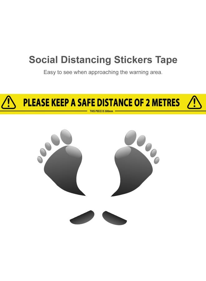 Social Distancing Tape Roll Stickers Yellow/Black - Image 4