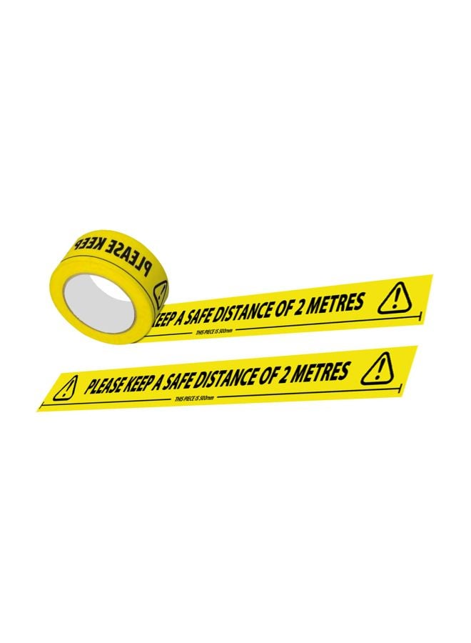 Social Distancing Tape Roll Stickers Yellow/Black - Image 1