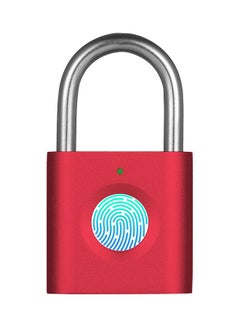 Waterproof Smart Fingerprint Padlock Red 5.04x2.9x1.3cm