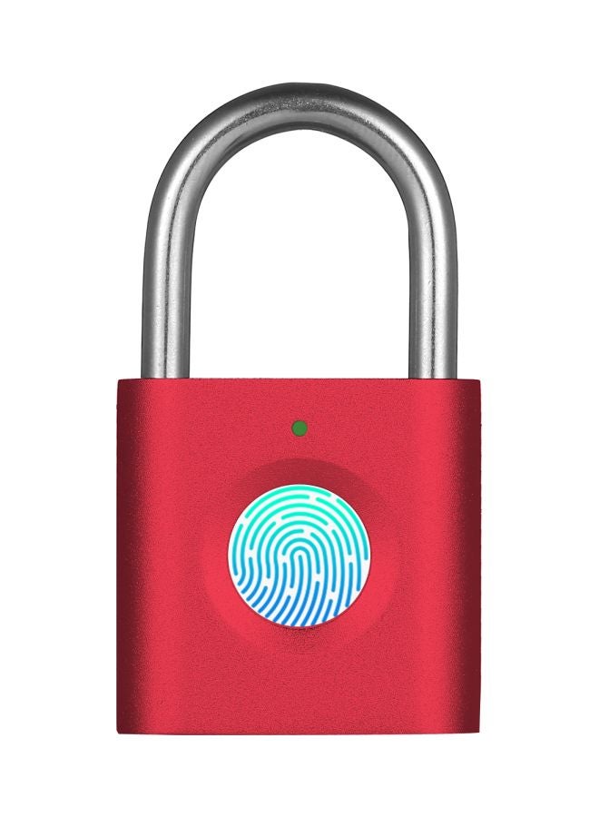 Generic - Waterproof Smart Fingerprint Padlock Red 5.04x2.9x1.3cm - Image 1
