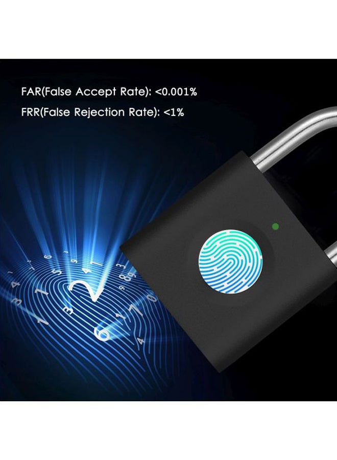 Waterproof Smart Fingerprint Padlock Black 5.04x2.9x1.3cm - Image 5