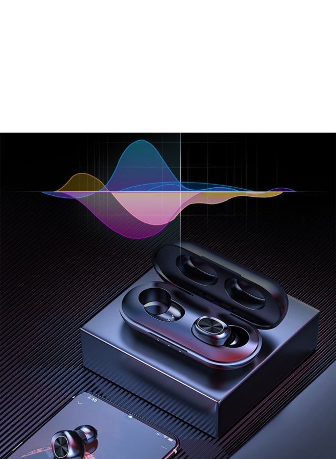 TWS - Sports BT Wireless In-Ear Earphones With Charge Box Black - Image 1