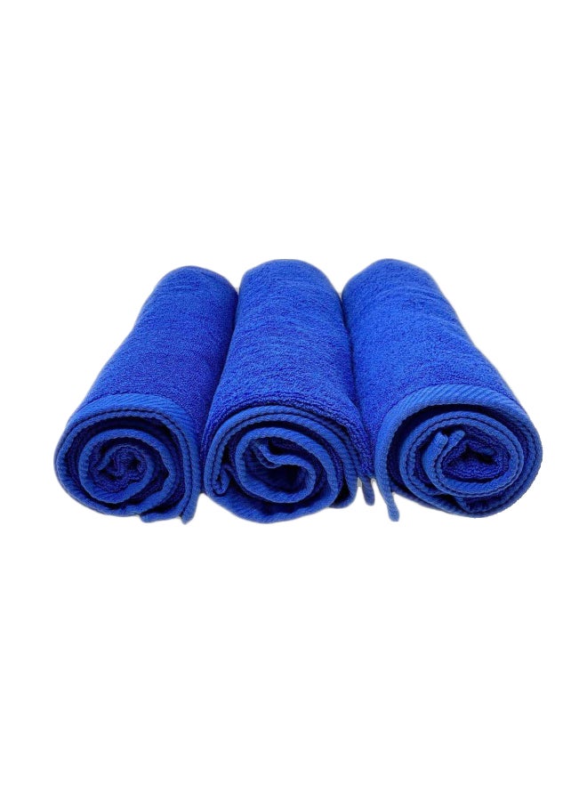 Lushh 3-Piece Cotton Bath Towel Set Royal Blue 70x140cm  - Image 1