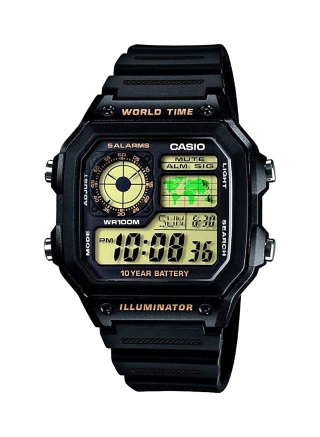 كاسيو ساعة يد رقمية للشباب AE-1200WH-1BVDF مقاس 45 مم - لون أسود للرجال  - Image 1