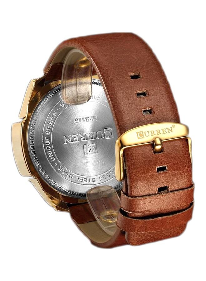 كارين ساعة يد بعقارب مقاومة للماء طراز 8176 - 50 ملم - بني للرجال - Image 2