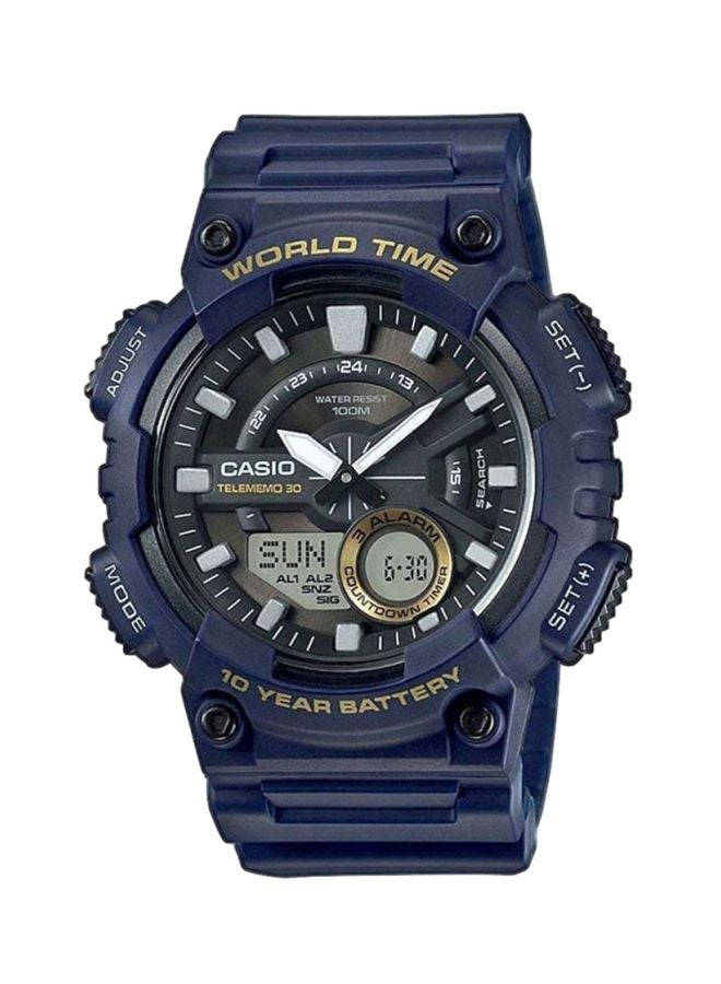 كاسيو ساعة تيليميمو 30 رقمية وبعقارب طراز AEQ-110W-2A - قياس 47 مم - لون كحلي للرجال - Image 1