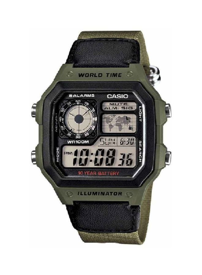 CASIO - Men's Youth Digital Watch AE-1200WHB-3B - 39 mm - Green/Black - Image 1
