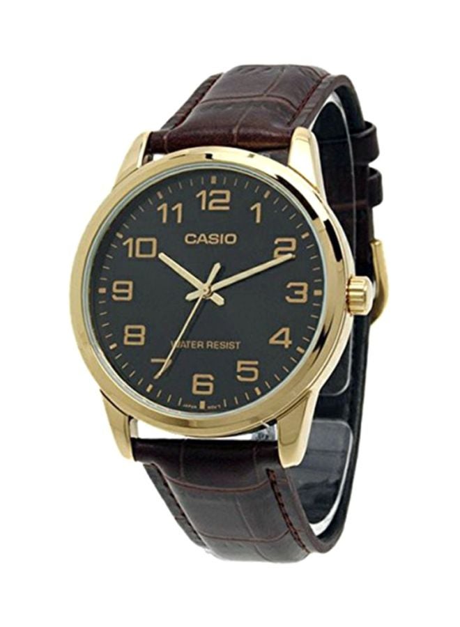 CASIO - Men's Water Resistant Analog Watch MTP-V001GL-1BUDF (CN) - 38 mm - Brown - Image 1
