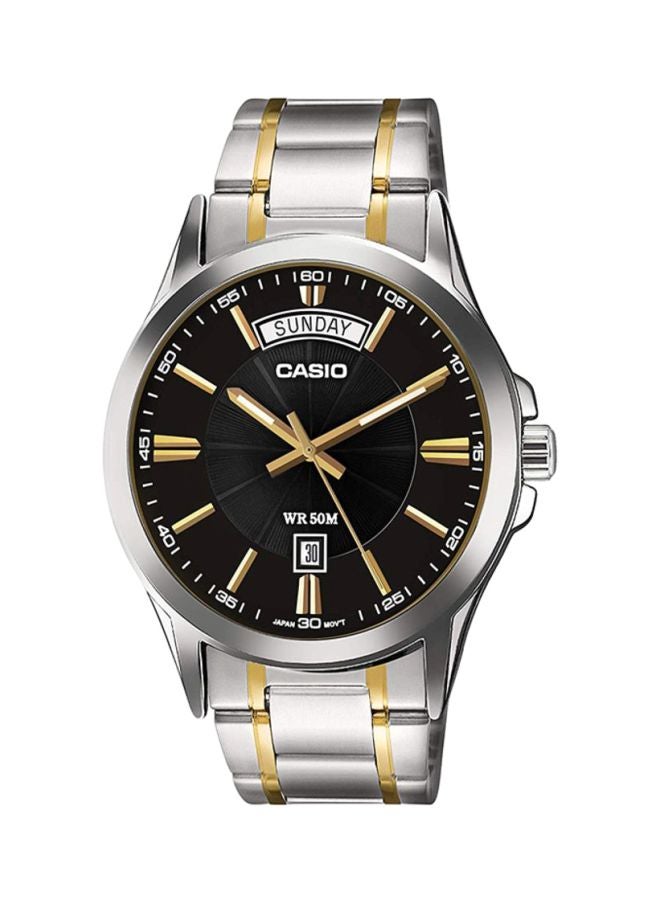 CASIO Men's Enticer Analog Watch MTP-1381G-1A - 47 mm - Silver/Gold - Image 1