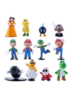 12-Piece Creative And Non-Toxic Super Mario Plastic Figure Playset For Kids - v1594977364/N14780513A_1