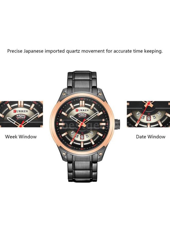 كارين ساعة يد بعقارب مقاومة للماء طراز 8319 - 46 مم - أسود للرجال - Image 3