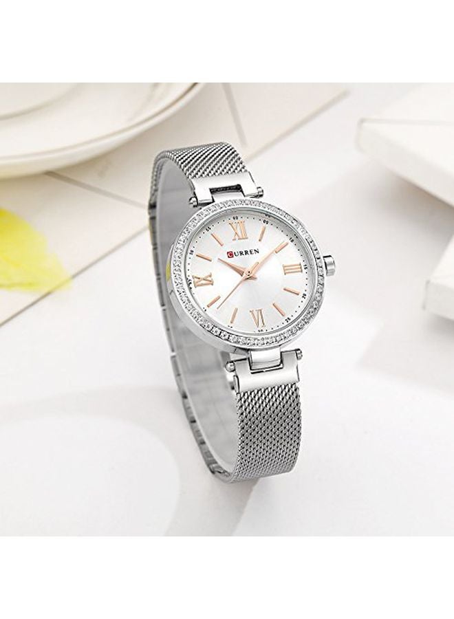 CURREN - women Water Resistant Analog Wrist Watch 9011 - 30 mm -Silver - Image 1