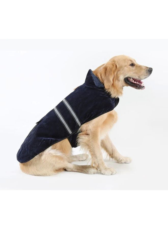 OUTAD Winter Coat With Reflective Belt Navy Blue XXL - Image 4