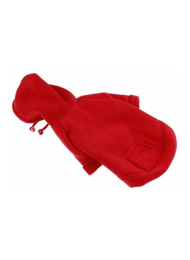 OUTAD Winter Soft Coat With Hoodie Red S  - Image 2