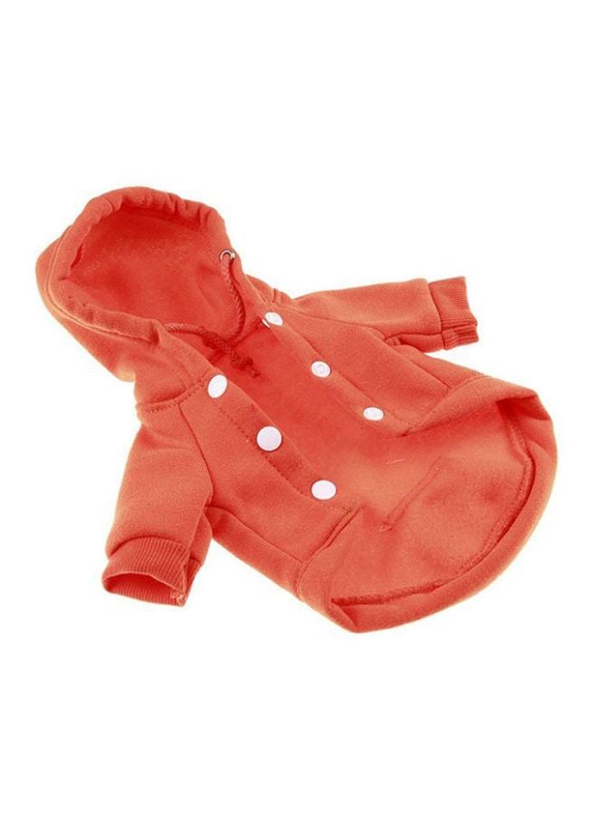 أوتاد معطف شتوي ناعم بتصميم غطاء رأس برتقالي XL - Image 3