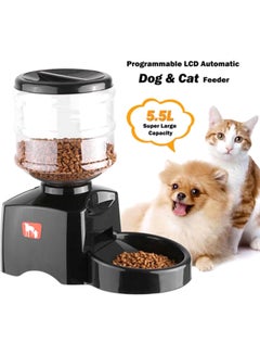 Programmable 5.5L LCD Display Automatic Pet Feeder Black/Clear - v1594983216/N18568348A_4